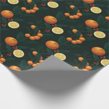 Citrus Botanical Holiday Wraping Paper