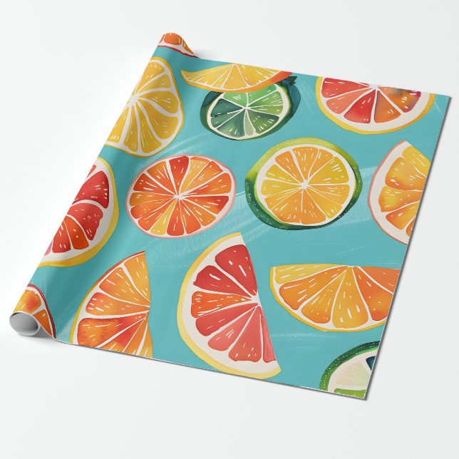 Papel De Presente Citrus Burst (Desenrolado)