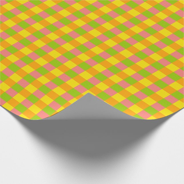 Papel De Presente Citrus Check (Ponta)