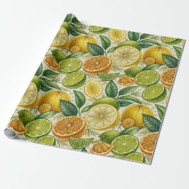 Papel De Presente Citrus Fruit Medley Summer Gift Wrap
