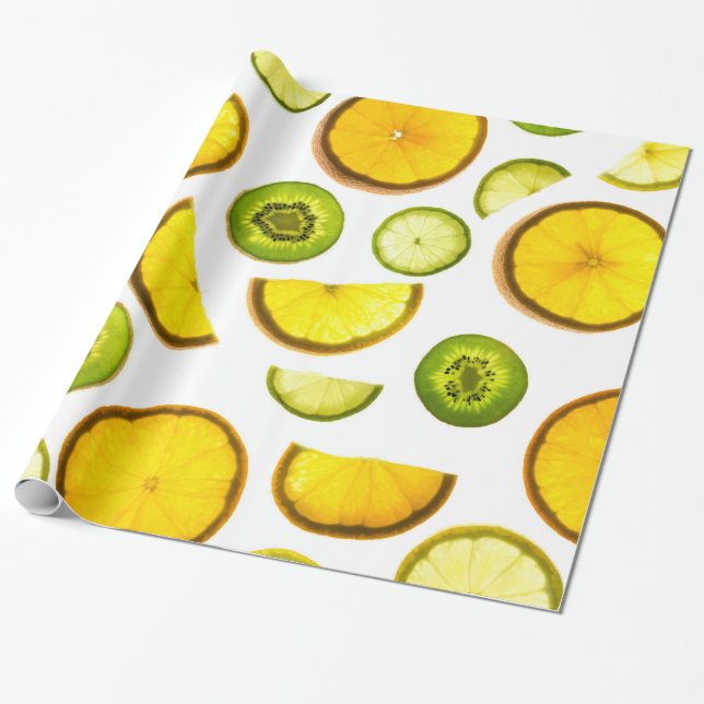 Papel De Presente Citrus Fruits Wrapping Paper (Desenrolado)