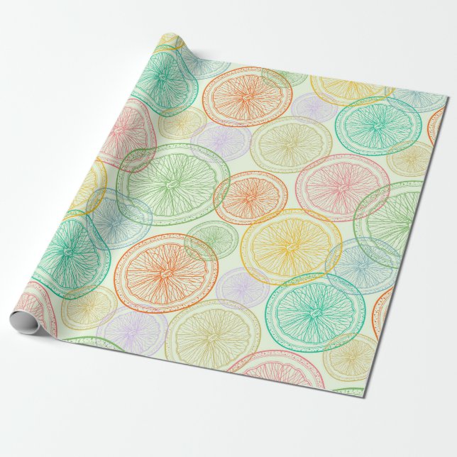 Papel De Presente Citrus Slices (Desenrolado)