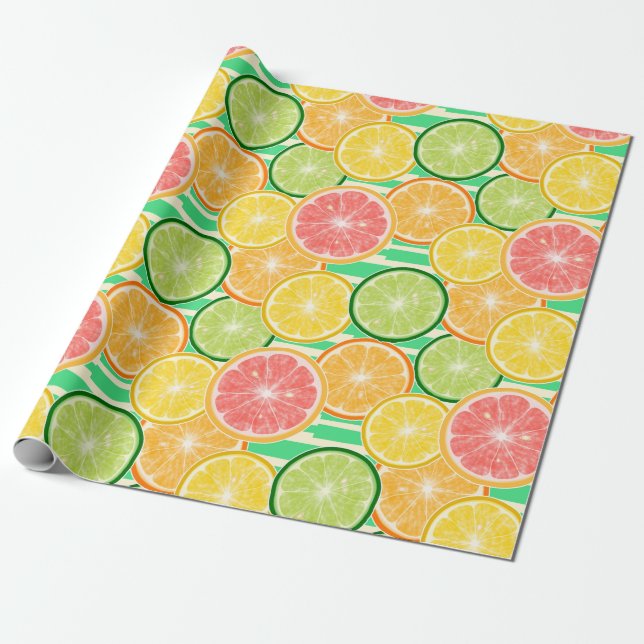 Papel De Presente Citrus Slices (Desenrolado)