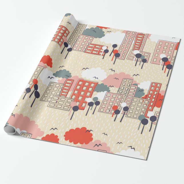 Papel De Presente City seamless pattern (Desenrolado)