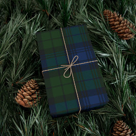 Papel De Presente Clã Russo Verde xadrez MacKenzie Tartan