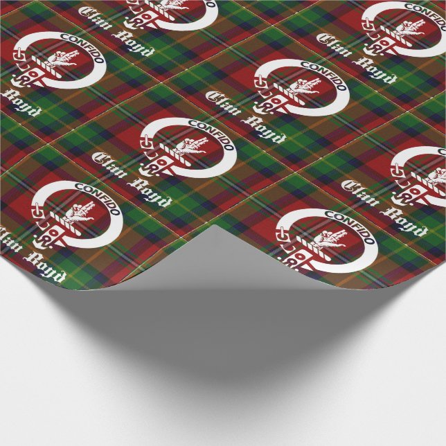 Papel De Presente Clan Boyd Crest Crachá & Tartan (Ponta)