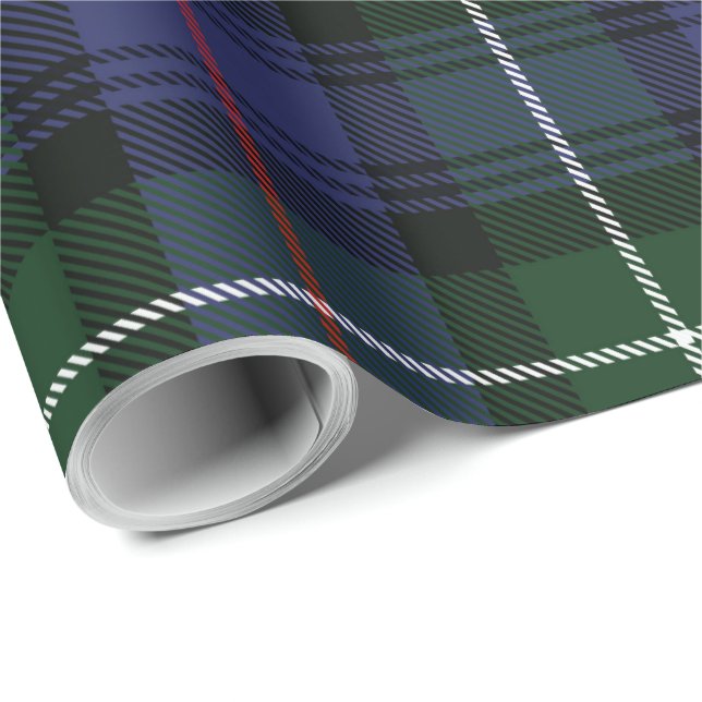 Papel De Presente Clan Mackenzie Tartan Russo Verde xadrez (Ponta do rolo)