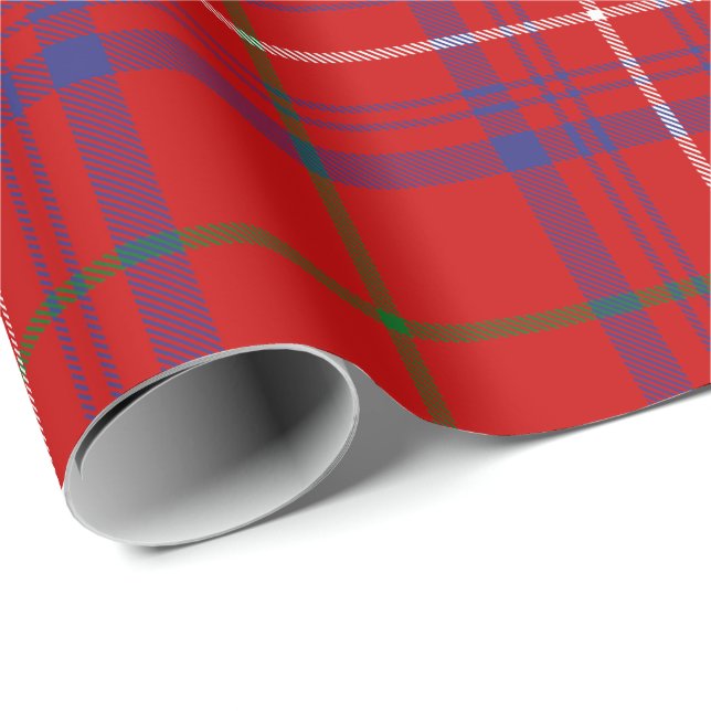 Papel De Presente Clan Rosa Tartan (Ponta do rolo)