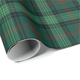 Papel De Presente Clan Ross caçando Xadrez Verde de Tartan