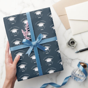 Papel De Presente Classe azul elegante e moderna de graduação