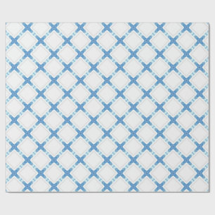 Papel De Presente Classe branca azul-lattice moderna