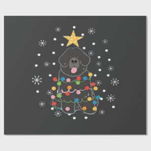 Papel De Presente Classe de árvore de Natal do cão Newfie Newfoundla
