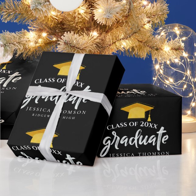 Papel De Presente Classe Dourada Negra de Partido Formando de Parabé (Feriados)