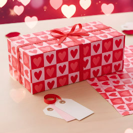 Papel De Presente Classic Cherry Red Hearts Valentine Gift