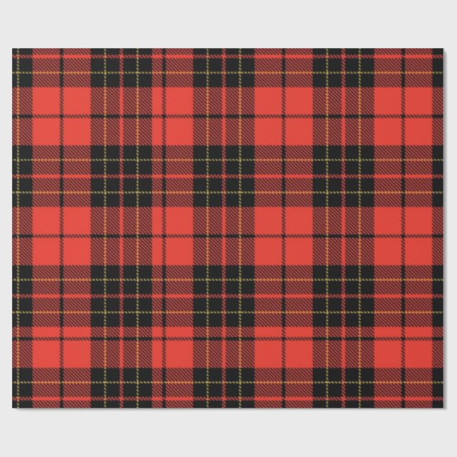 Papel De Presente Classic Dark Red Tartan Wrapping Paper (Aberto)