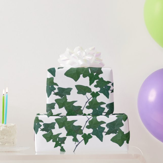Papel De Presente Classic Green English Ivy (Presentes para festas)