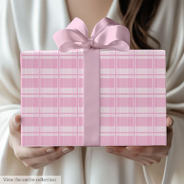 Papel De Presente Classic Light Pink Gingham Birthday Wrapping Paper