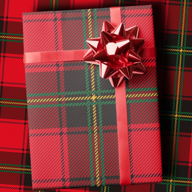 Papel De Presente Classic Red and Green Christmas Tartan Plaid (Criador carregado)