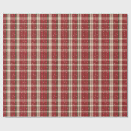 Papel De Presente Classic Red & Green Holiday Tartan Snowflakes