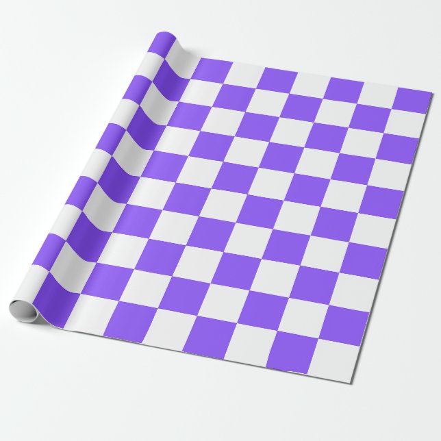 Papel De Presente Classic visual purple checkerboard  (Desenrolado)