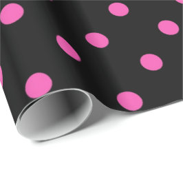 Papel De Presente Clássico, adorável, elegante bolinhas rosa e preta