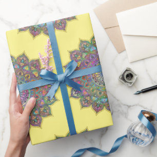 Papel De Presente Clássico Colorosamente Mandala Índia Estilo 1