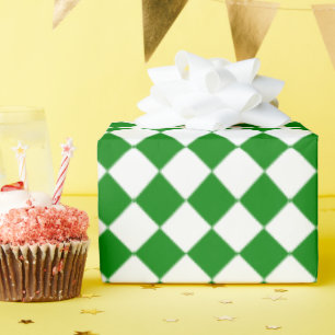 Papel de Presente Clássico com Padrão Chevron Verd