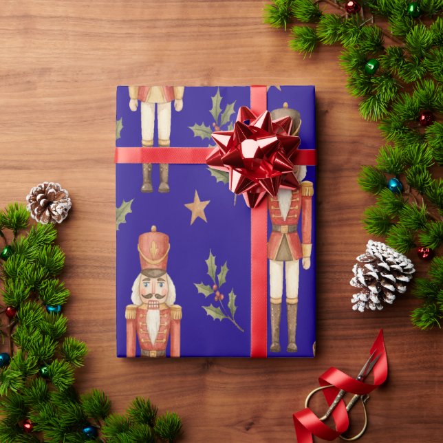 Papel de Presente Clássico de Aquarela com Noivado (Presente de Natal)