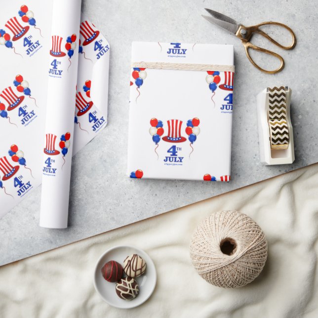 Papel De Presente Clássico do Dia da Independência de 4 de julho do  (Artesanato)