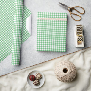 Papel De Presente Clássico Gingham Summer Green
