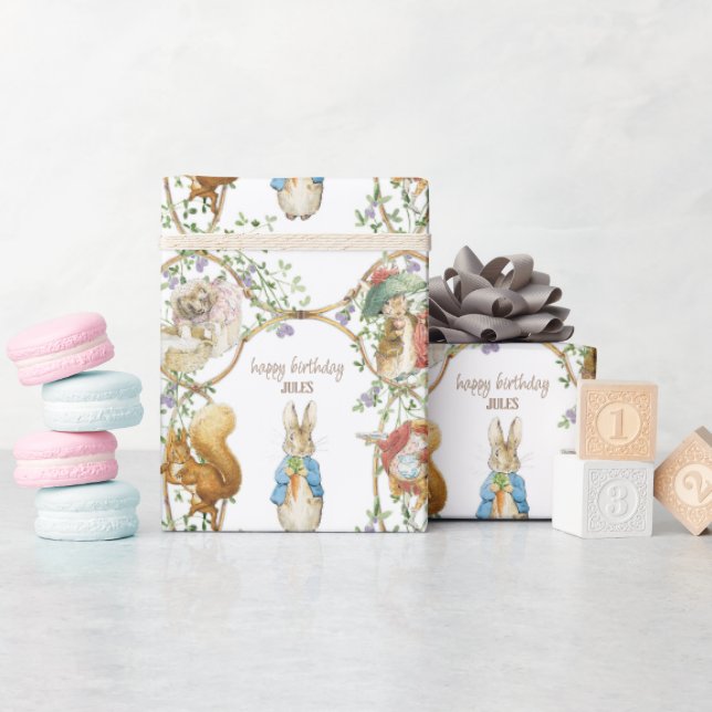 Papel De Presente Clássico Peter, o Aniversário do Coelho (Chá de bebê)