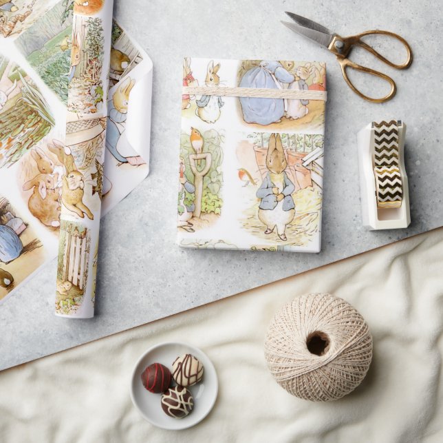 Papel De Presente Clássico Peter, o Papel de Moldagem do Coelho (Artesanato)