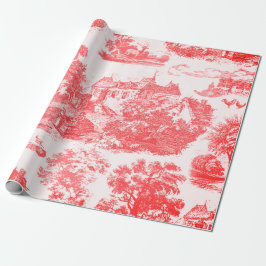 Papel De Presente Clássico Red Vintage - Campo francês Toile