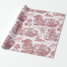 Papel De Presente Clássico Rosa Vintage - Francês Chateau Toile