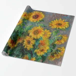Papel De Presente Claude Monet - Buquê de Girassóis