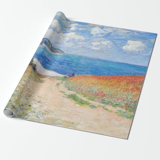 Papel De Presente Claude Monet - Caminho dos Campos de Trigo em Pour (Desenrolado)