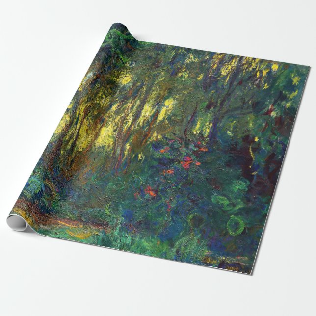 Papel De Presente Claude Monet - Canto de um Pond com Lírios (Desenrolado)