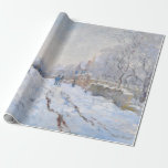 Papel De Presente Claude Monet - Cena de Neve na Argentina<br><div class="desc">Cena de Neve na Argentina / Rue sous la neige,  Argenteuil - Claude Monet,  1875</div>