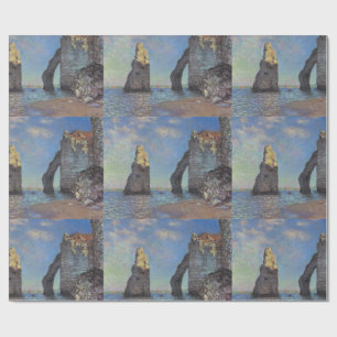Papel De Presente Claude Monet CliFF em Etretat Impressionista Paint