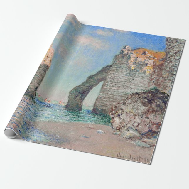 Papel De Presente Claude Monet - Falésias em Etretat (Desenrolado)