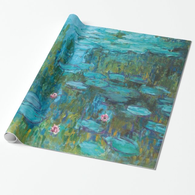 Papel De Presente Claude Monet Galeria de lírios Ninféas (Desenrolado)