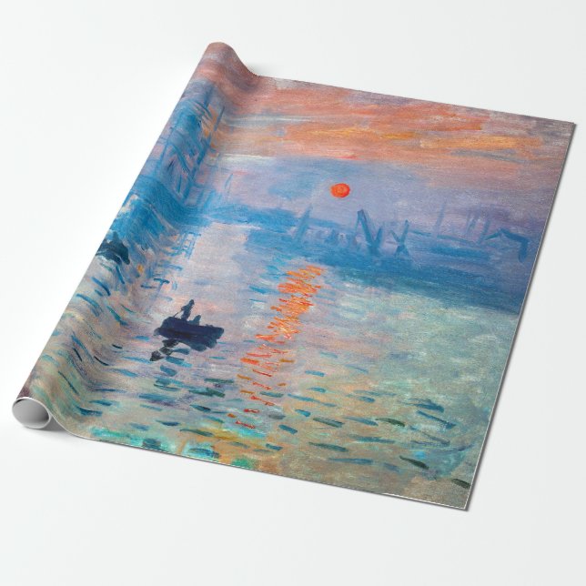 Papel De Presente Claude Monet - Impressão, Assalto do Sol (Desenrolado)
