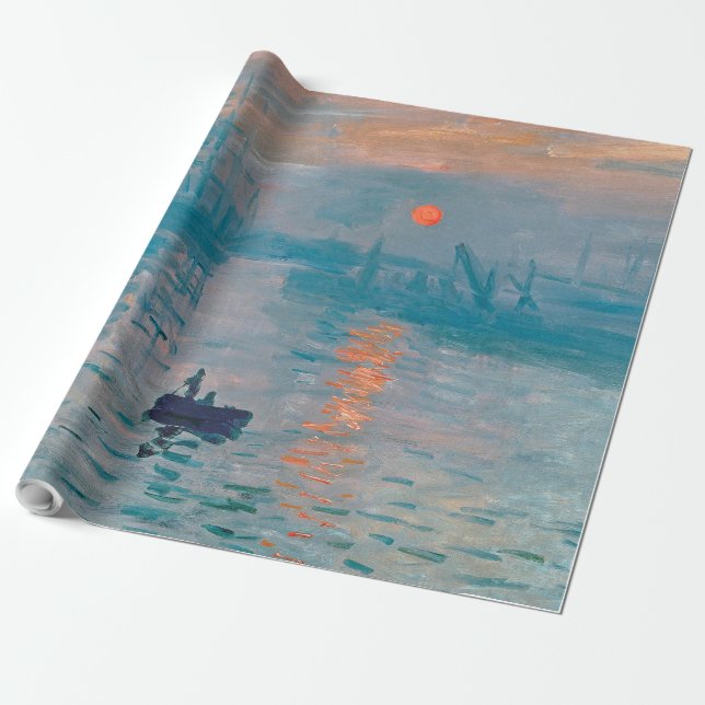 Papel De Presente Claude Monet Impressão Nascer do Sol Francês (Desenrolado)
