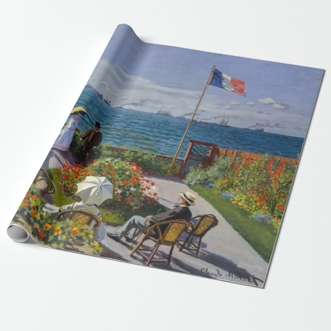Papel De Presente Claude Monet - Jardim de Sainte-Adresse (Desenrolado)