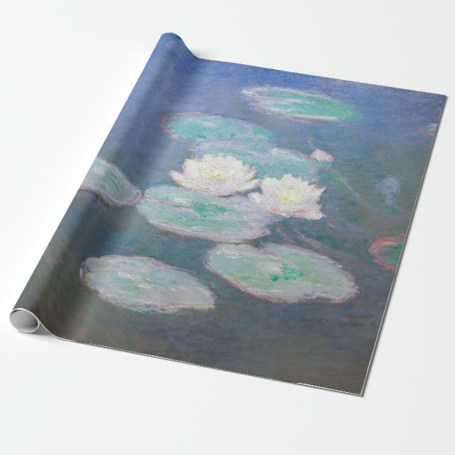 Papel De Presente Claude Monet - Lírios De Água, Efeito Da Noite (Desenrolado)