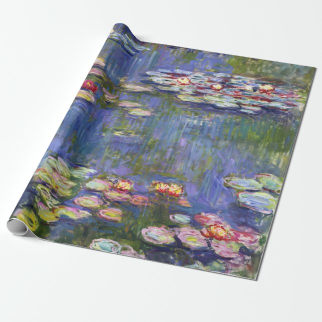 Papel De Presente Claude Monet - Lírios/Ninfas (Desenrolado)