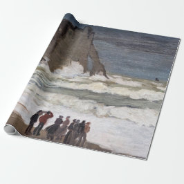 Papel De Presente Claude Monet - Mar duro em Etretat