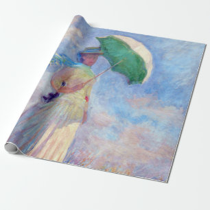 Papel De Presente Claude Monet - Mulher com Guarda-Sol virada para a