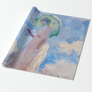 Papel De Presente Claude Monet - Mulher com Guarda-Sol virada para a