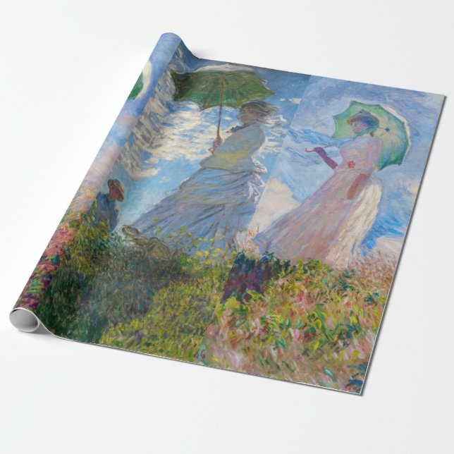 Papel De Presente Claude Monet - Mulher com uma série de Parasol (Desenrolado)